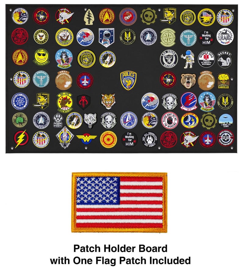 GOTAC Tactical Patch Display Holder Panel Board for Military Army Morale Hook and Loop Emblems, 43 Inches x 27.5 Inches, with 1 US Flag Patch Included - Image 2